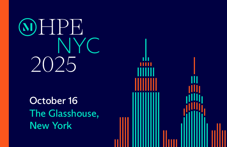 HPE NYC 2025 promotional graphic featuring event logo; the event will be held at the the Glasshouse in New York City on October 16, 2025.
