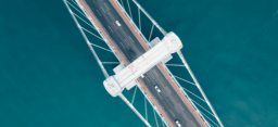 Image of an aerial view of a cross-sea bridge (credit: Getty Images)