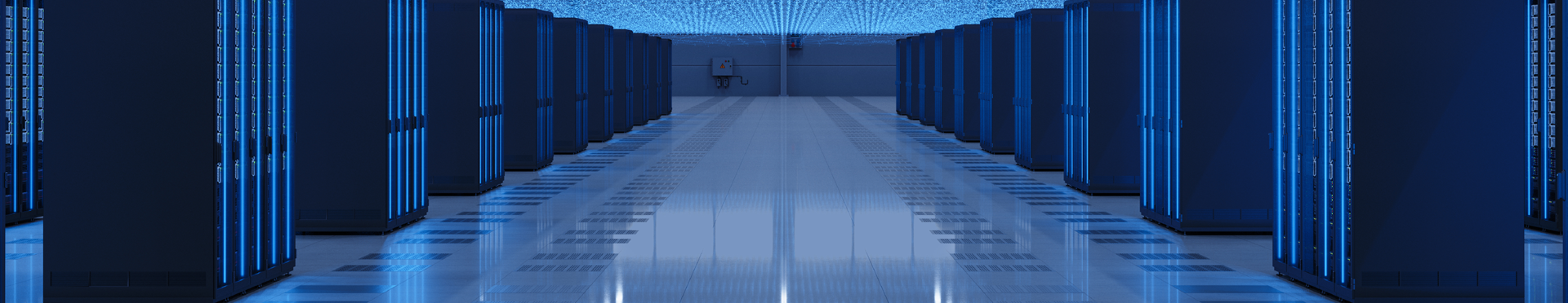 Wide shot of an empty corridor in a data server room. (source: Getty Images)